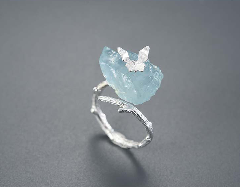 Aquamarine Butterfly Yüzük