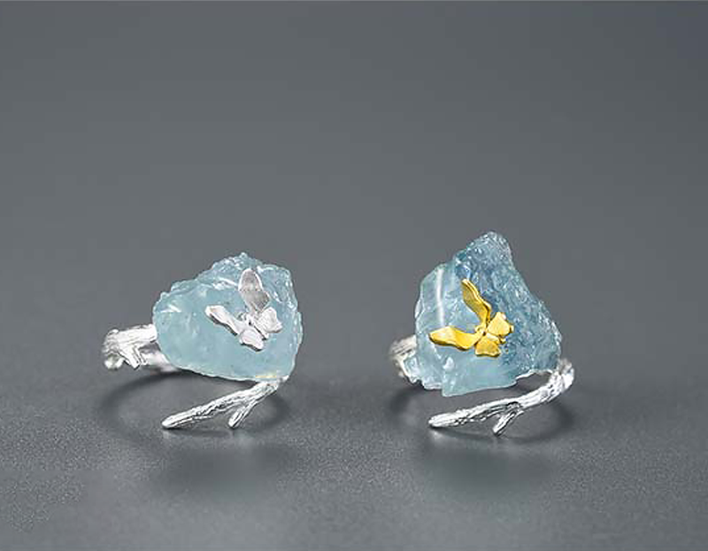 Aquamarine Butterfly Yüzük