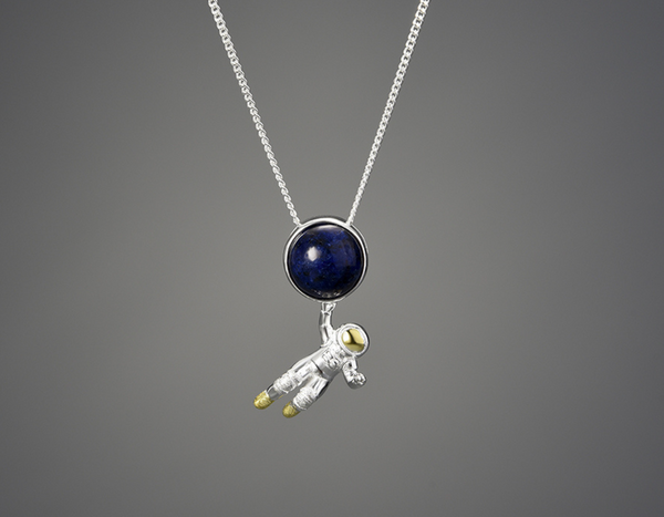 Astronaut Lapis Lazuli Pendant