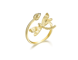 Dragonfly Lotus Bud Ring