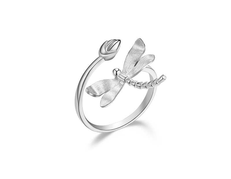 Dragonfly Lotus Bud Ring