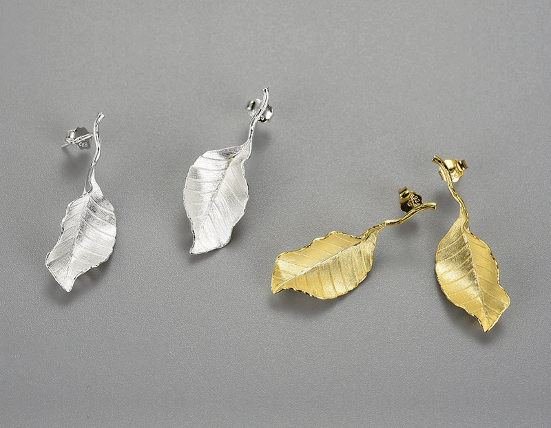 Elegant Autumn Leaf Stud Earring