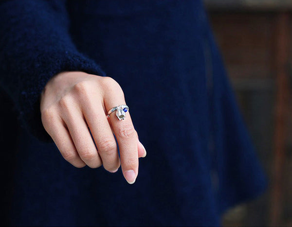 Lapis Bud Ring