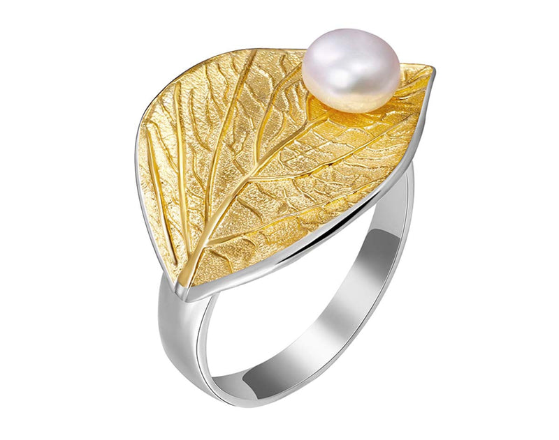 Pearl Leaf Ring