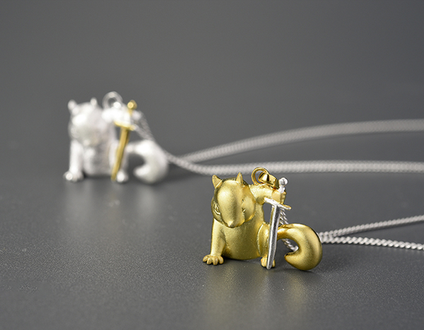 Warrior Squirrel Pendant