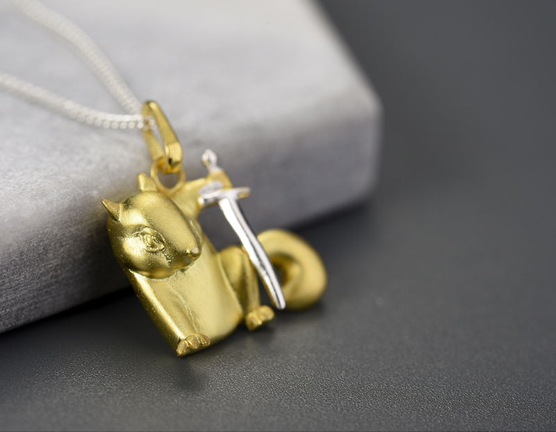 Warrior Squirrel Pendant