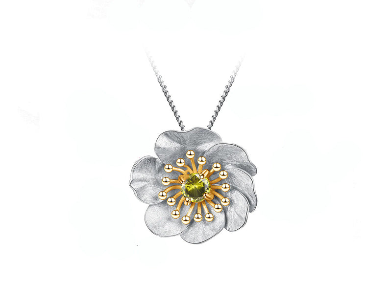 Blooming Anemone Flower Pendant