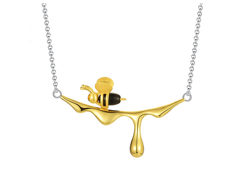 Dripping Honey & Bee Necklace