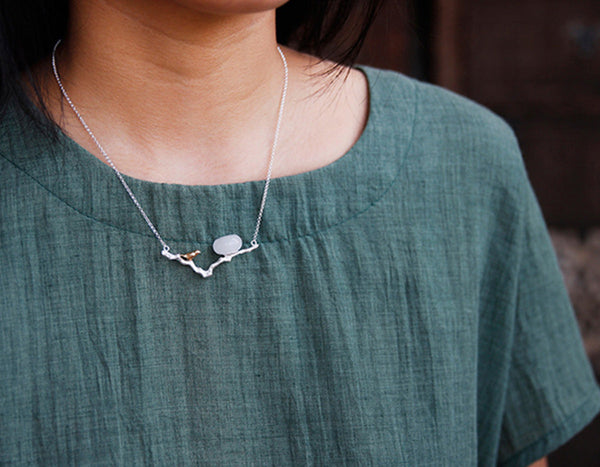 Birds on Branch Nest Necklace