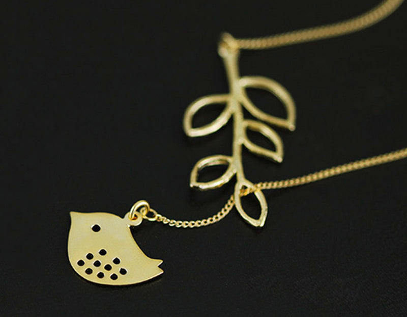 Bird Leaves Necklace