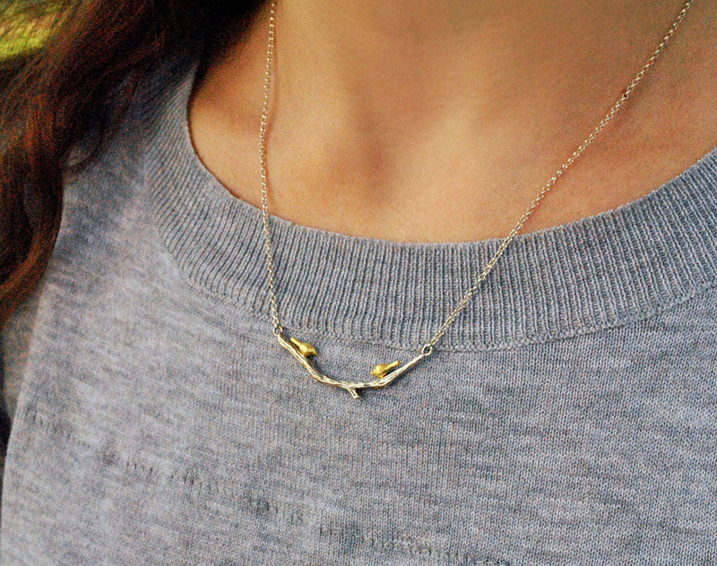 Birds on Branch Necklace