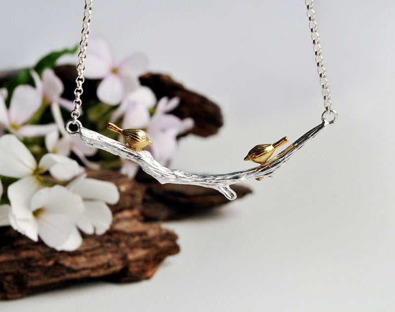 Birds on Branch Necklace