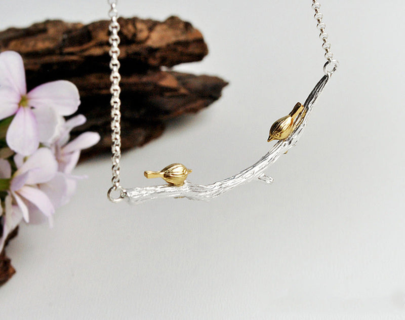 Birds on Branch Necklace