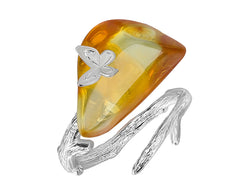 Amber Butterfly Ring