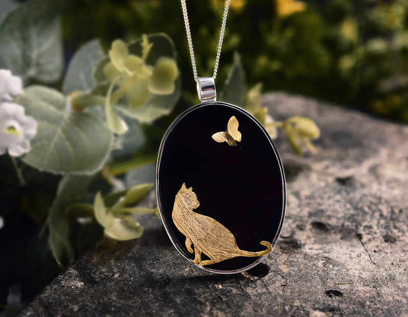 Butterfly & Cat Pendant