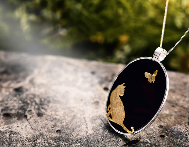 Butterfly & Cat Pendant