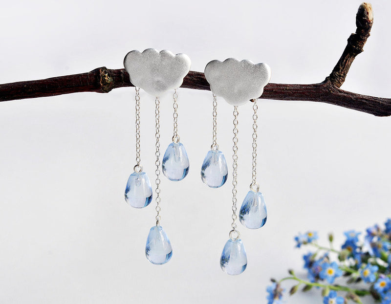 Cloud Tassel Raindrops Earring