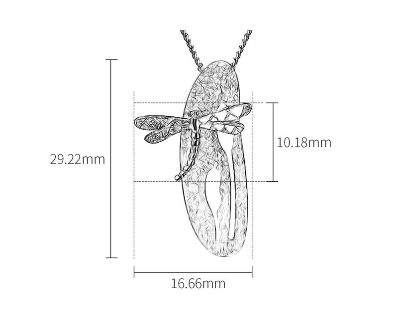Dragonfly Upon Grass Flower Pendant