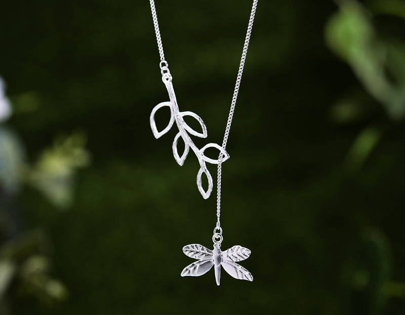 Dragonfly Leaves Necklace