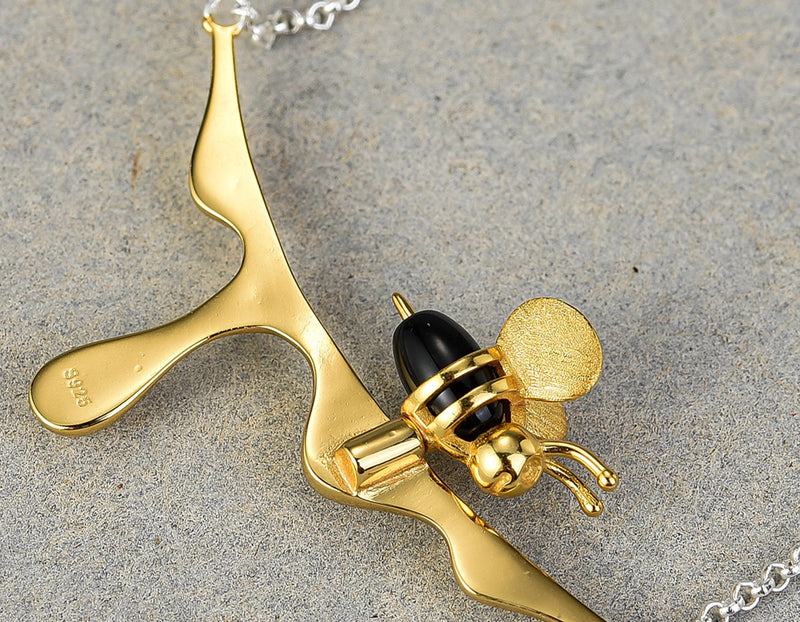 Dripping Honey & Bee Necklace