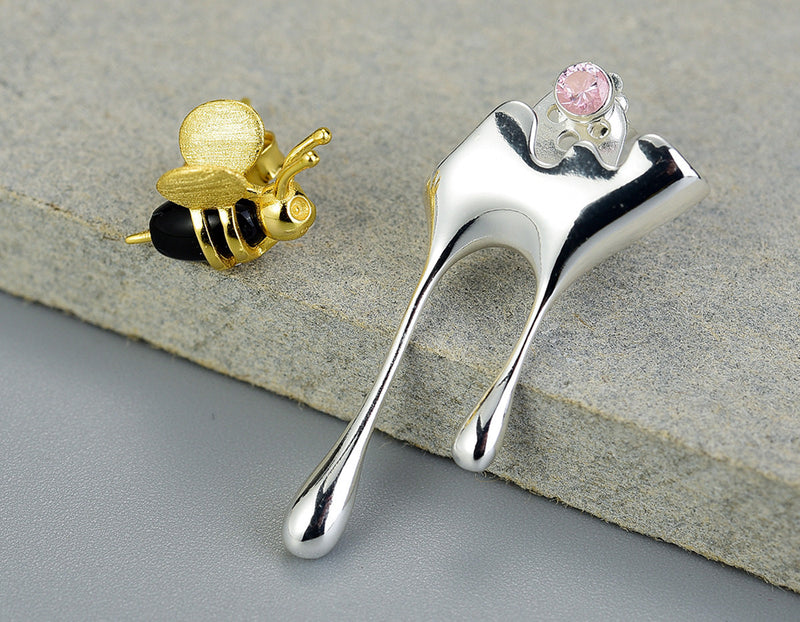 Dripping Honey & Bee Earring