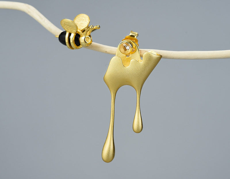 Dripping Honey & Bee Earring II