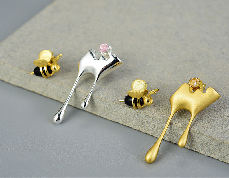 Dripping Honey & Bee Earring