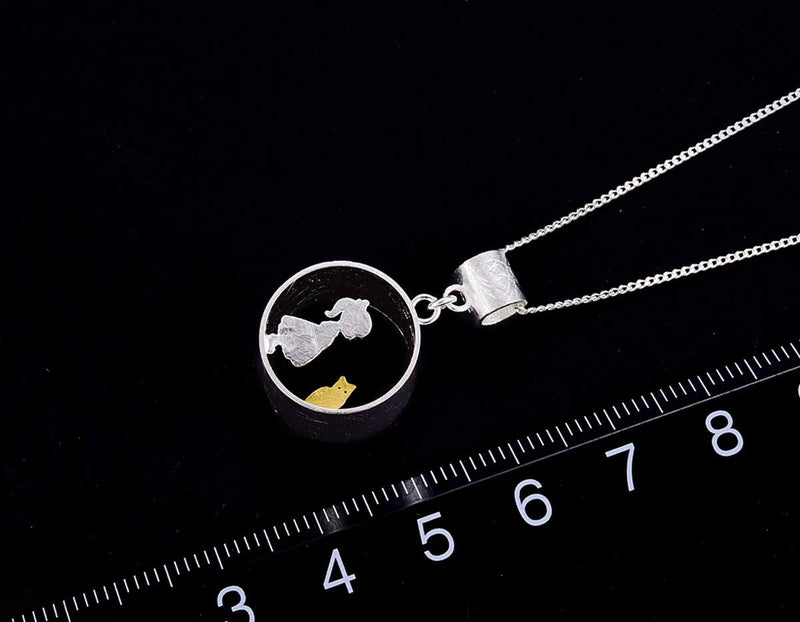 Boy and Girl Meets Cat Pendant