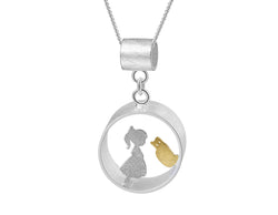 Boy and Girl Meets Cat Pendant