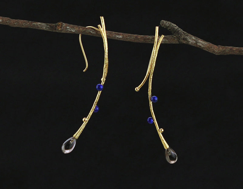 Lapis Tree Vines Earring