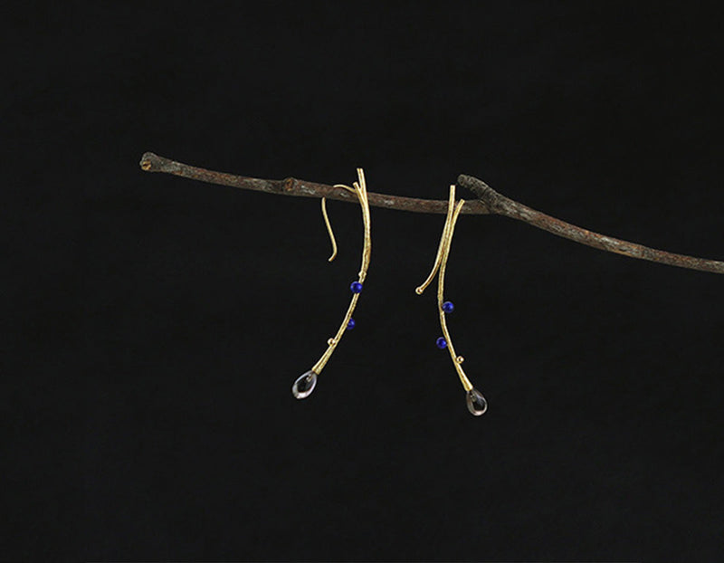 Lapis Tree Vines Earring