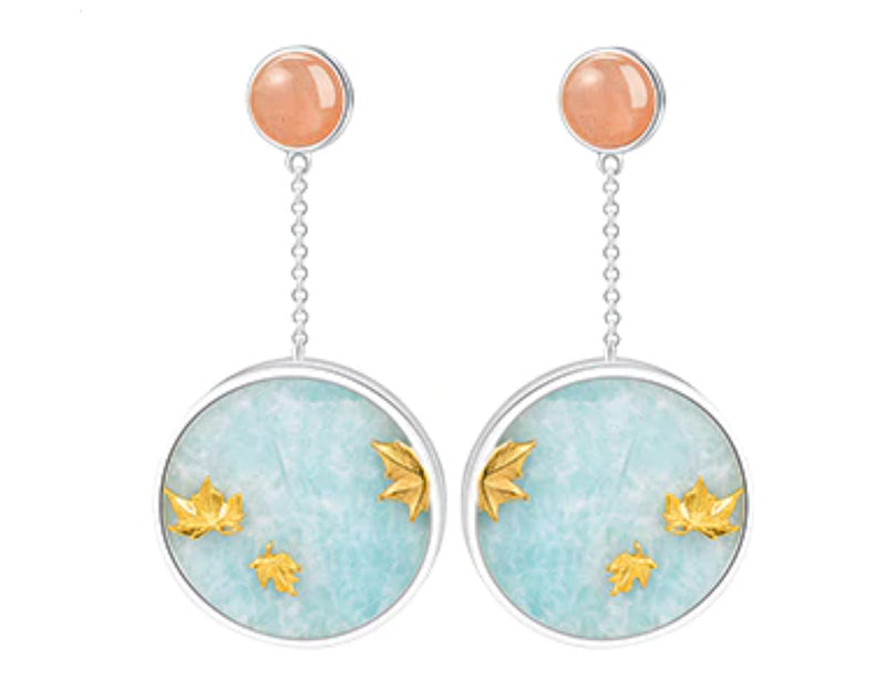 Maple Leaves Amazonite Earring