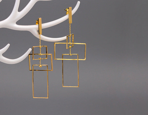 Tri-Rectangular Earring