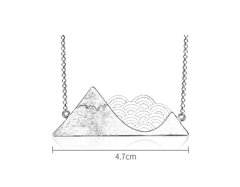 Mountain and Cloud Symbol Necklace