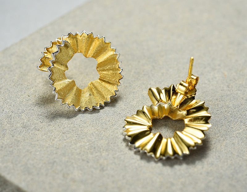 Pencil Shavings Stud Earring