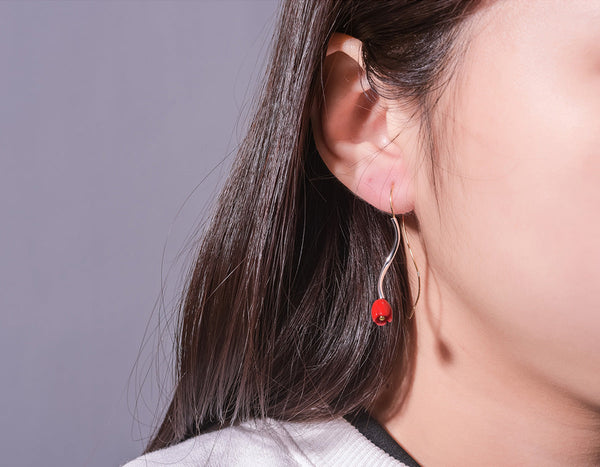 Red Rose Vines Earring