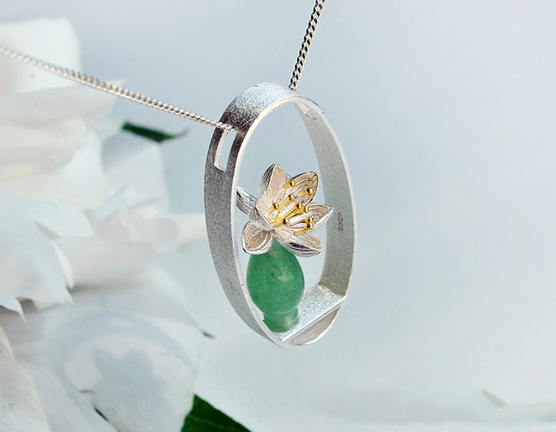 Lotus Whispers Vase Pendant