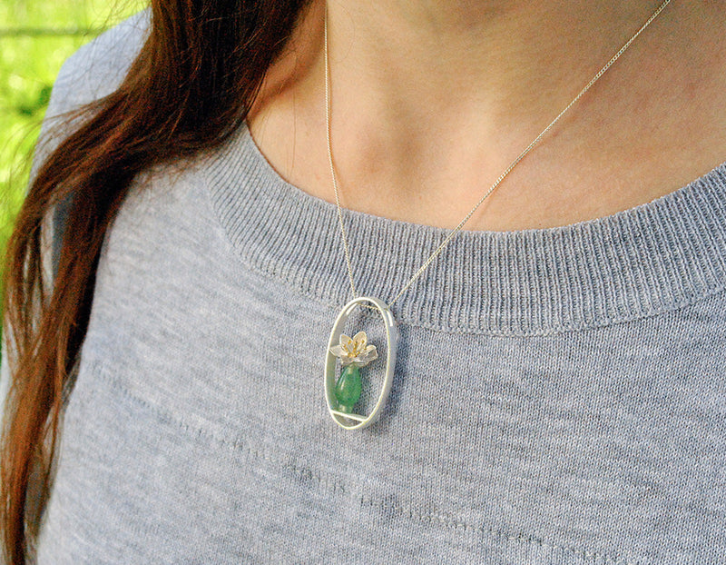 Lotus Whispers Vase Pendant