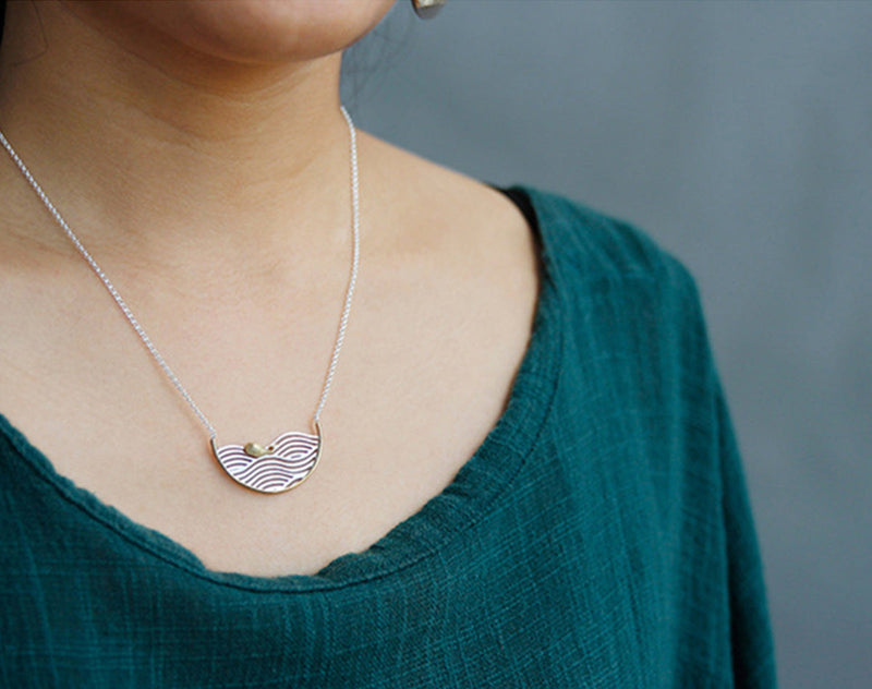 Swimming Whale Necklace