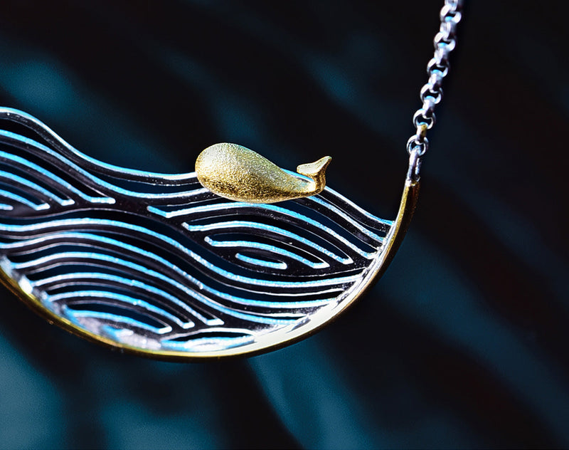 Swimming Whale Necklace